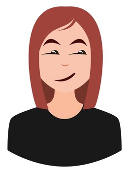 Smug girl, illustration, vector on white background