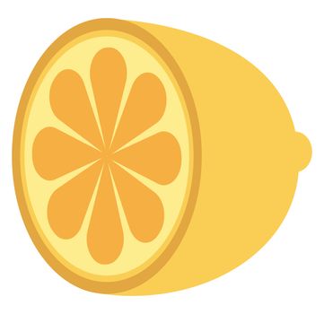 Half lemon, illustration, vector on white background