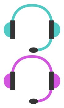 Headphones, illustration, vector on white background