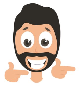 Happy man emoji, illustration, vector on white background