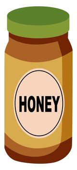 Honey in jar, illustration, vector on white background