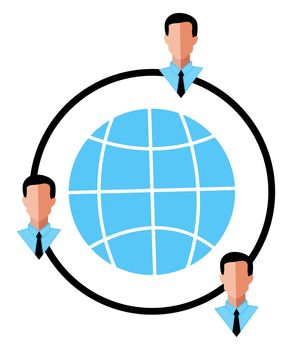Globalization logo, illustration, vector on white background