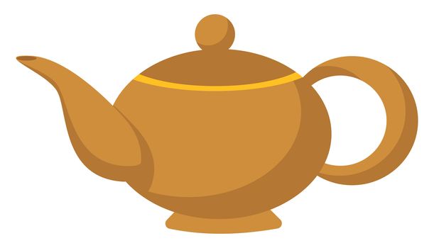 Golden kettle, illustration, vector on white background