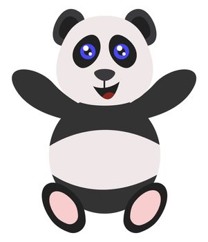 Happy panda, illustration, vector on white background