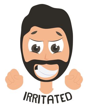 Irritated man, illustration, vector on white background