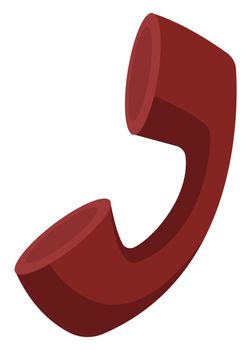 Red phone receiver, illustration, vector on white background