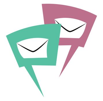 Mail chats, illustration, vector on white background