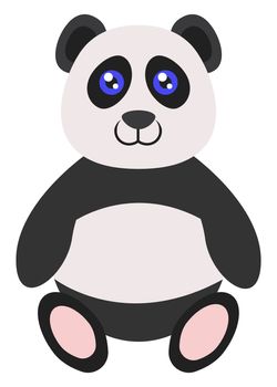 Panda sitting, illustration, vector on white background
