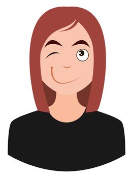 Winking girl, illustration, vector on white background