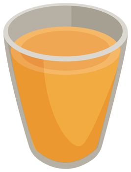 Glass of orange juice, illustration, vector on white background