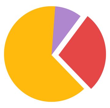 Pie charts, illustration, vector on white background