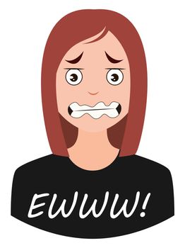 Ewww girl emoji, illustration, vector on white background