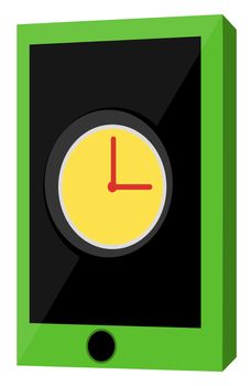 Green phone, illustration, vector on white background