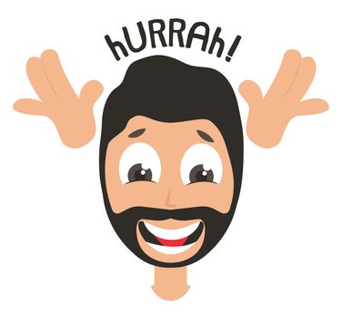 Happy man emoji, illustration, vector on white background