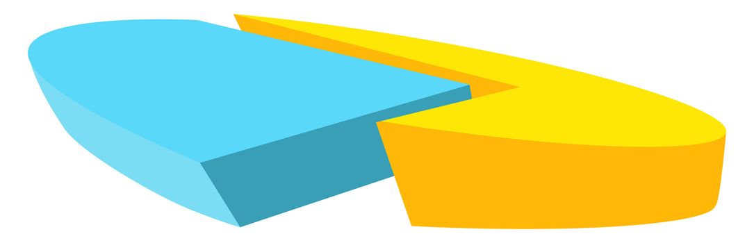 Pie chart, illustration, vector on white background