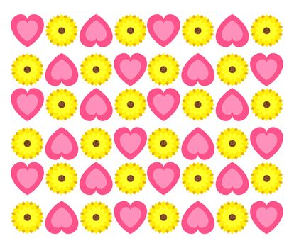 Hearts pattern, illustration, vector on white background