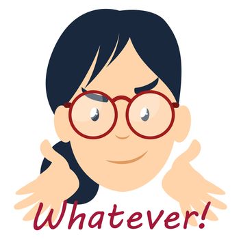 Girl with glasses, illustration, vector on white background