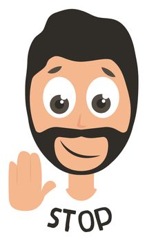 Man saying stop, illustration, vector on white background