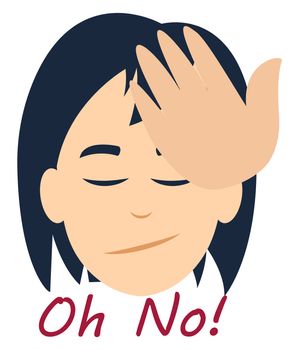 Girl mistaken, illustration, vector on white background