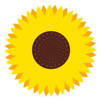 Sunflower flower, illustration, vector on white background