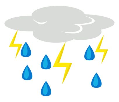 Thunder strikes, illustration, vector on white background