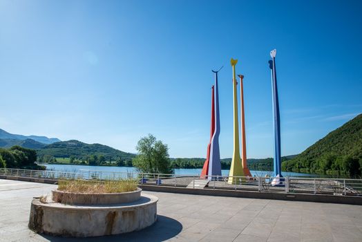 terrace on piediluco lake fraction of marmore province of terni