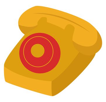 Retro telephone, illustration, vector on white background