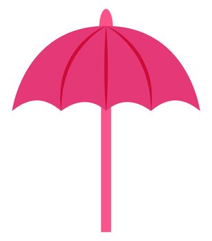 Pink umbrella, illustration, vector on white background