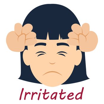 Girl irritated, illustration, vector on white background