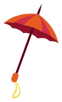 Red umbrella, illustration, vector on white background