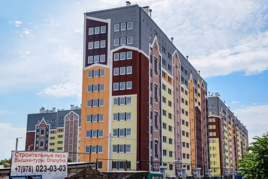 Multi-storey houses in the city of Sevastopol. The streets of the city.