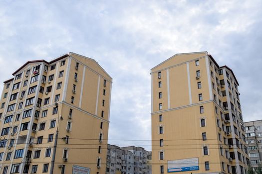 Multi-storey houses in the city of Sevastopol. The streets of the city.