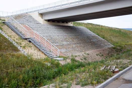 Reinforced concrete construction road junction. a Road construction and bridges.