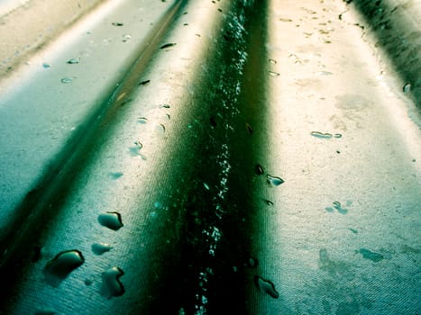 Texture of green color on surface roof tile