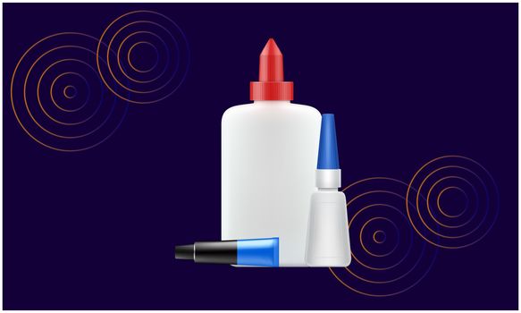 mock up illustration of glue package on abstract background