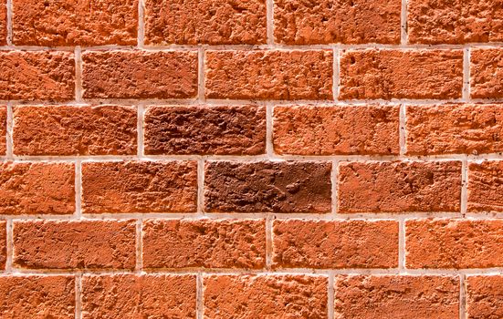 The wall made from Red solid bricks