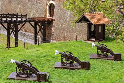 Fortress Cannons in Alba Carolina Citadel, Alba Iulia, Romania