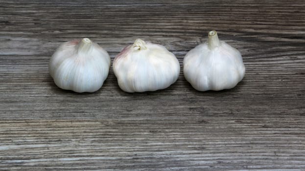 garlic on wooden table