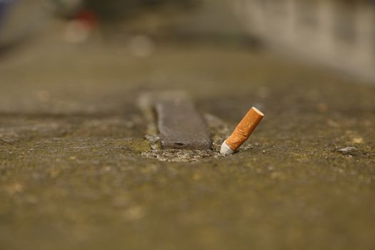 Cigarette on wall