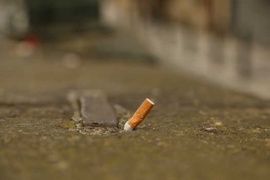 Cigarette on wall