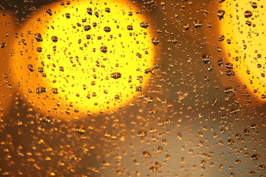 water drops on the glass