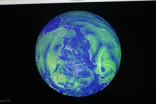 Satellite view of a sea