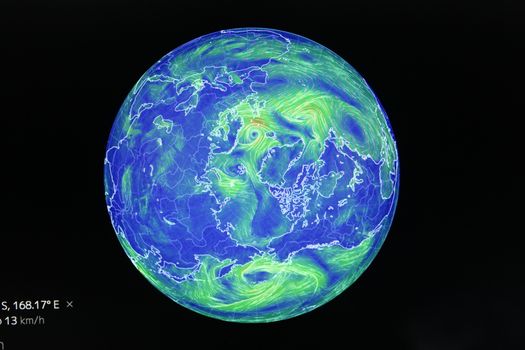 Satellite view of a sea