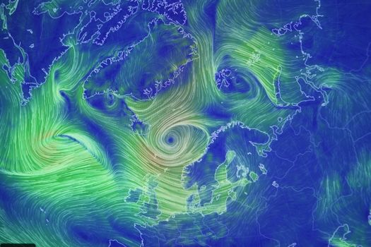 Satellite view of a sea