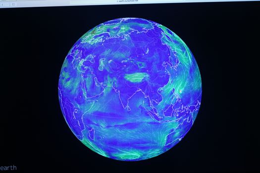 Satellite view of a sea