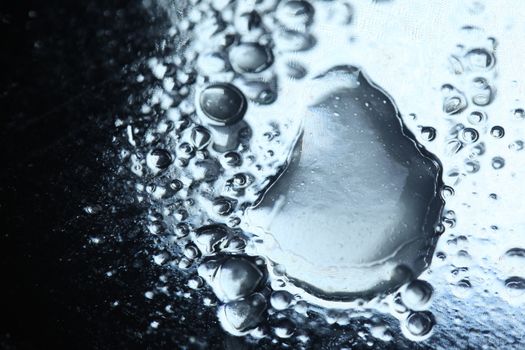 water drops on the glass