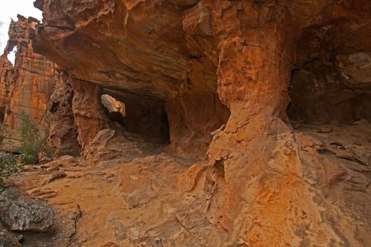 A scene of highly eroded sandstone formations in the Cederberg Wilderness Area, Western Cape. South Africa