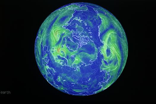 Satellite view of a sea