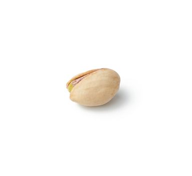 fried salted pistachio isolated on a white background, close-up