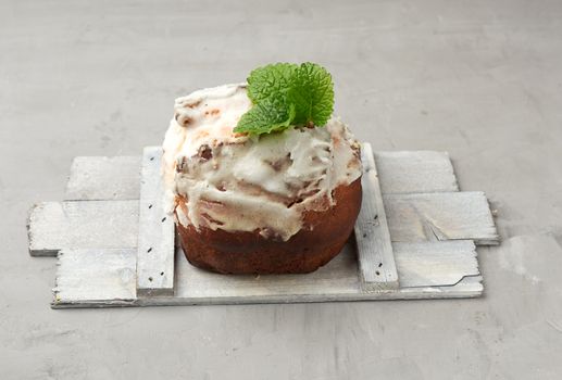 traditional orthodox pastries sprinkled with white icing, easter dessert